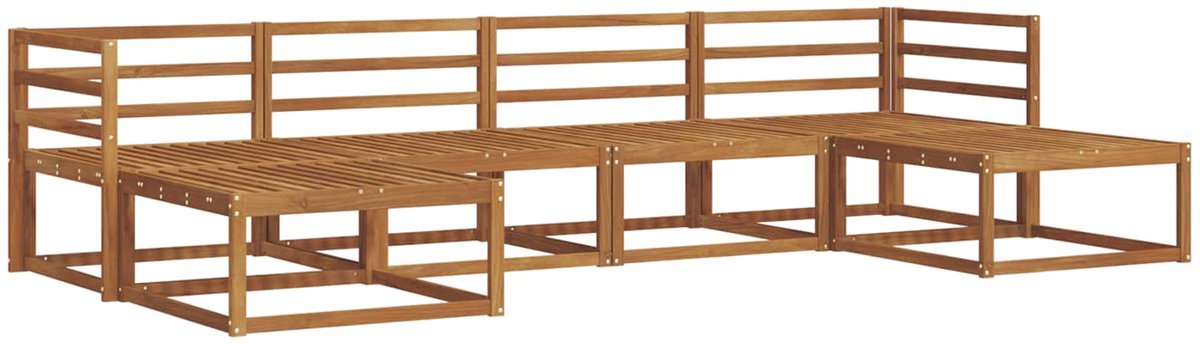 vidaXL Buiten - bank - set - 6 - st - 6-zits - Naturel - Massief - Acacia - Hout
