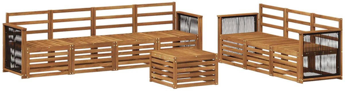 vidaXL Buiten - bank - set - 8 - st - 7-zits - Naturel - Massief - Acacia - Hout