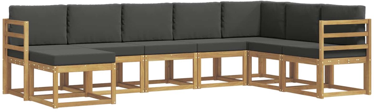 vidaXL Buiten - bank - set - 8 - st - 8-zits - Wit - en - antracietkleurig Wit en antracietkleurig
