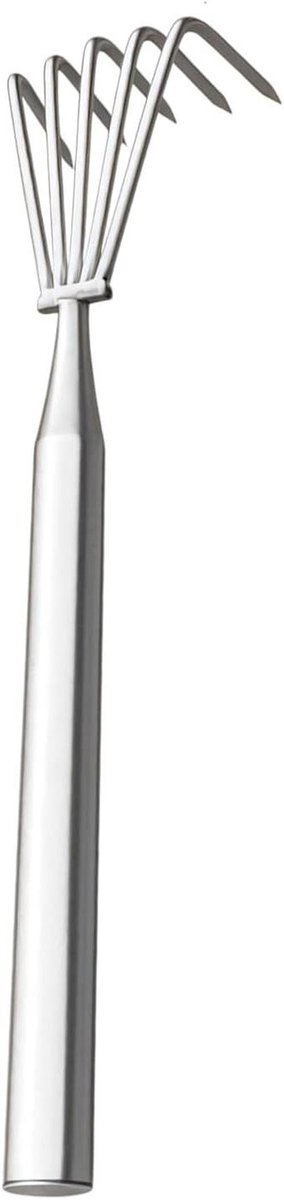 Roestvrije Cultivator - Handhark Tuin - Onkruid Wieden - Ergonomisch Handvat - 5 Klauwen - Metaal