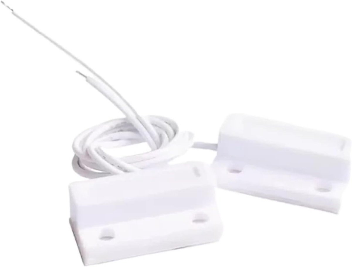 Bedrade Deur Raam Sensor - Magnetische Schakelaar Detector - Thuis Alarmsysteem - Normaal Open Gesloten - 10 Stuks - Wit