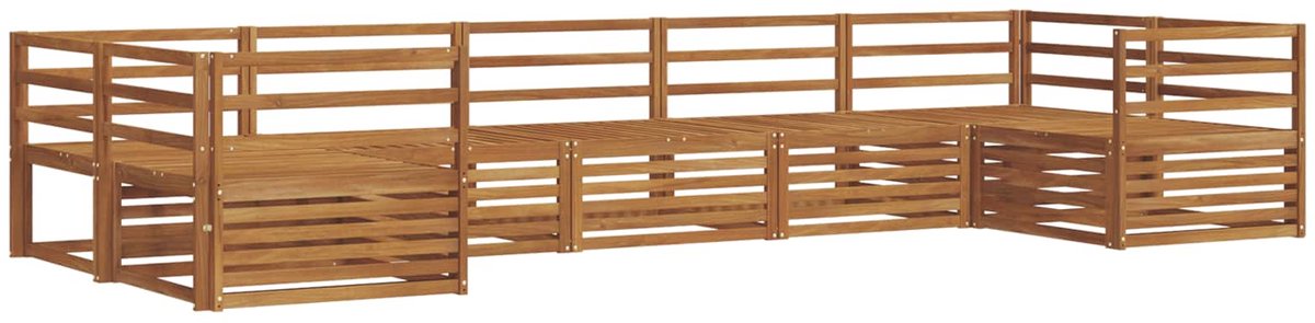 vidaXL Buiten - bank - set - 7 - st - 7-zits - Naturel - Massief - Acacia - Hout