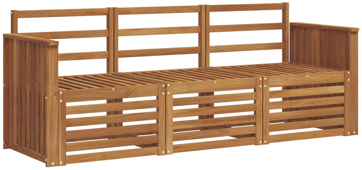 vidaXL Buiten - bank - set - 3 - st - 3-zits - Naturel - Massief - Acacia - Hout