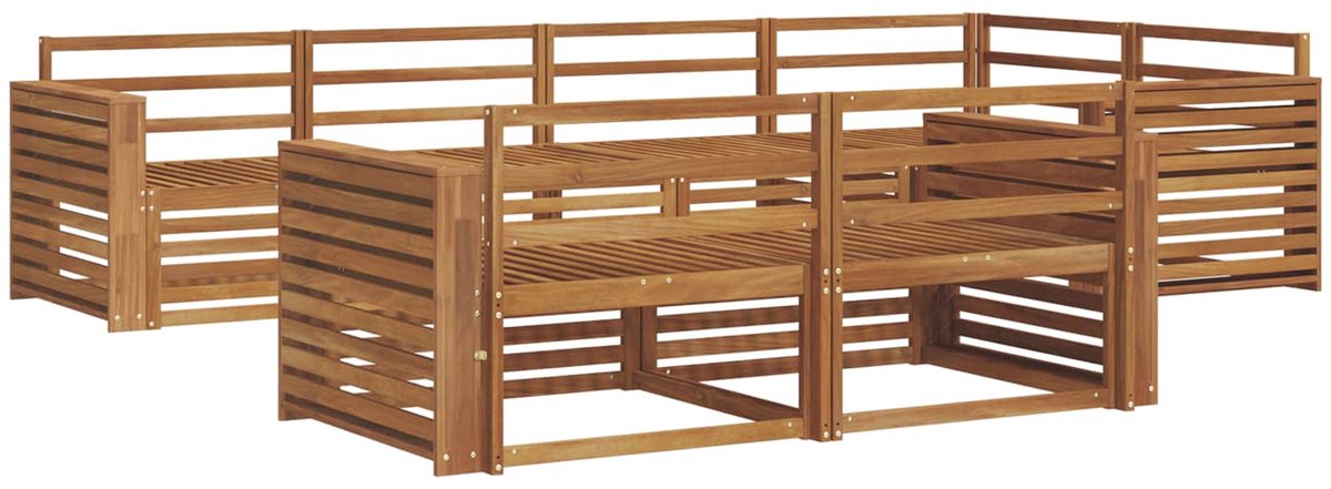 vidaXL Buiten - bank - set - 7 - st - Naturel - Massief - Acacia - Hout