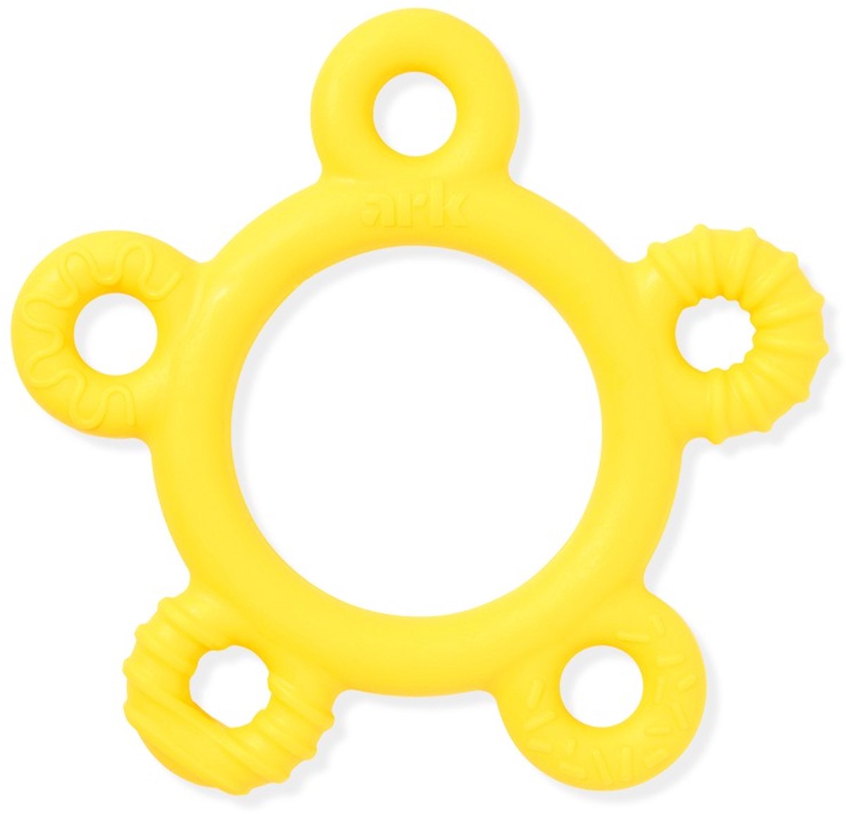 ARK Therapeutic bijtspeelgoed donut baby ring geel zacht BPA-vrij.