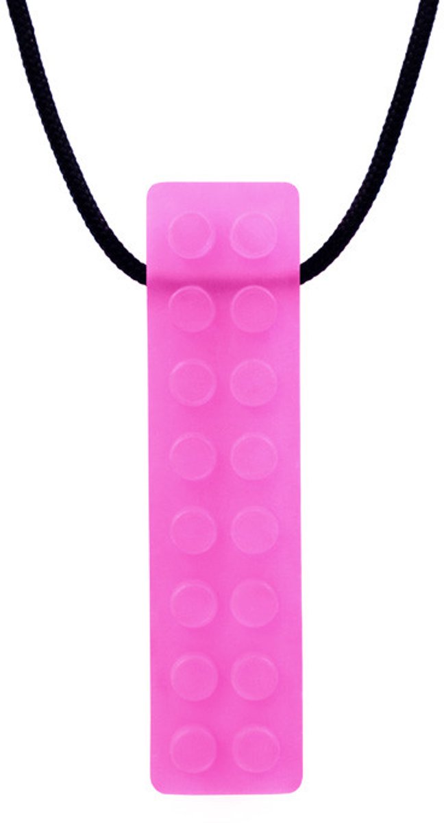 Ark Therapeutics kauwsieraad speelgoed Brick Stick ketting roze.