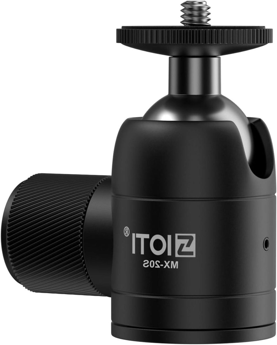 Mini Kogelkop - Statiefkop - Fotografie - 360 Graden Panoramisch - 10 kg Belasting - Zwart