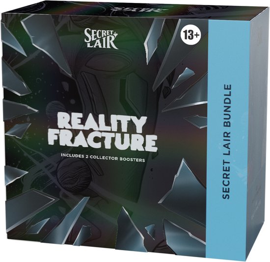 Magic: The Gathering Reality Fracture Secret Lair Bundle | 2 Mythic Secret Lair Cards, 2 Collector Boosters, 6 Play Boosters, 20 Foil Lands, 1 Spindown