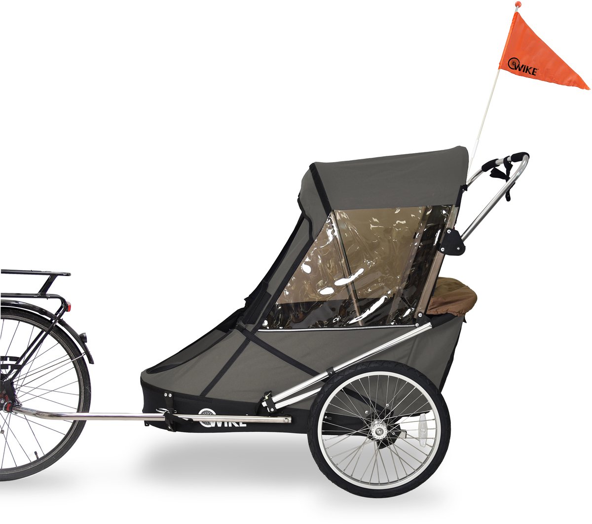 Wike Special Needs Trailer - Large Inclusief Wandel en Jogging Wiel - Dark Grey/Black