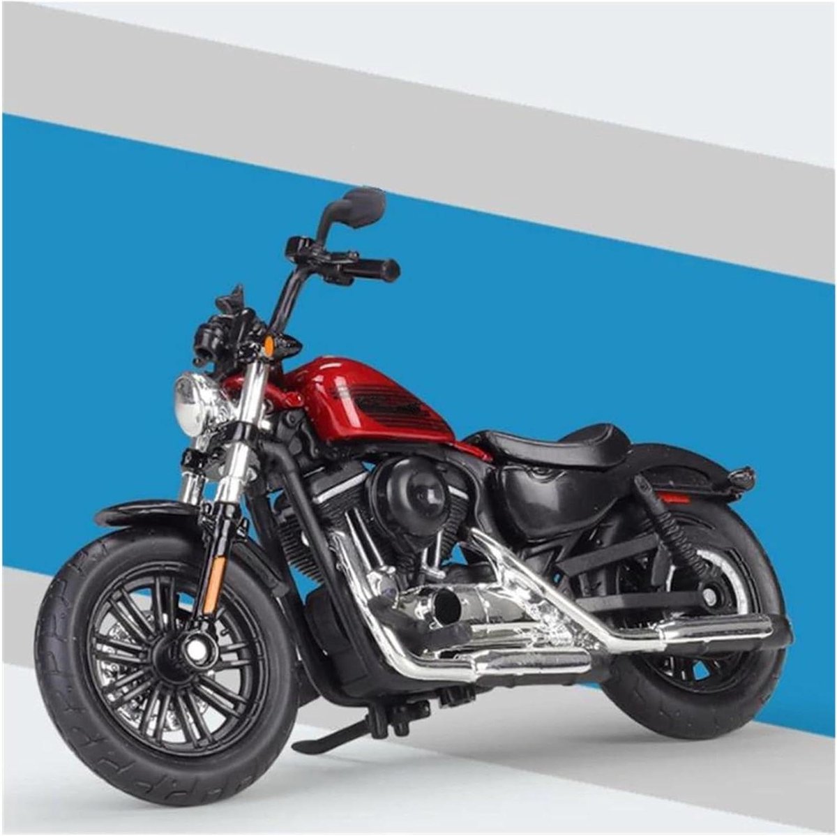 Gegoten Motorschaalmodel - Modelmotor - Verzamelen - Gedetailleerd ontwerp - 1:18 schaal - Rood
