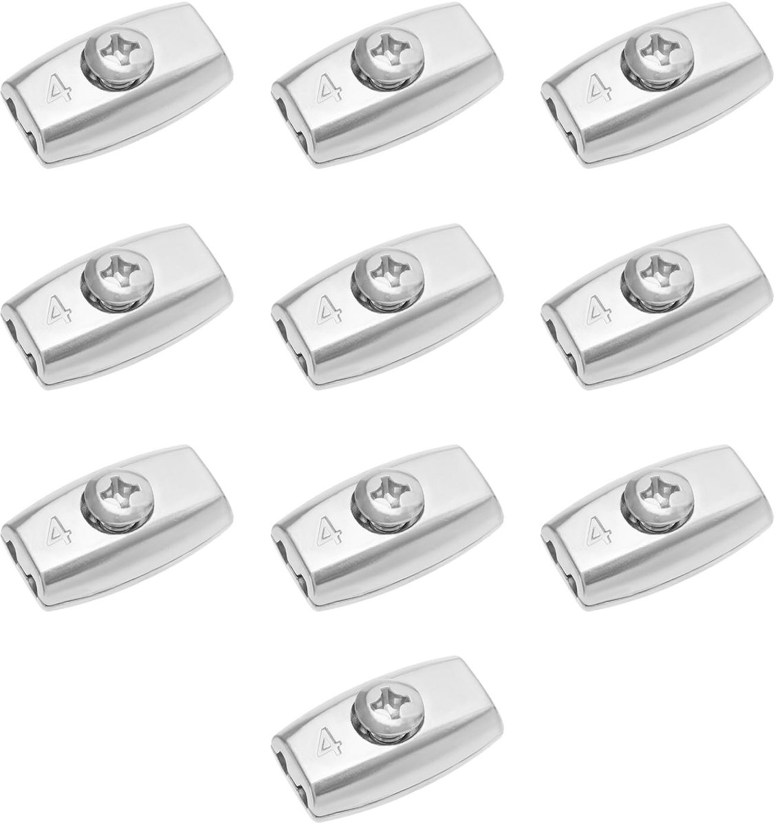 aladdien - Gegalvaniseerde Stalen Kabelklemmen - 10 Stuks - Duurzaam en sterk - 4mm - Egg Shape - Geschikt voor bevestigen van kabels - Perfect voor...
