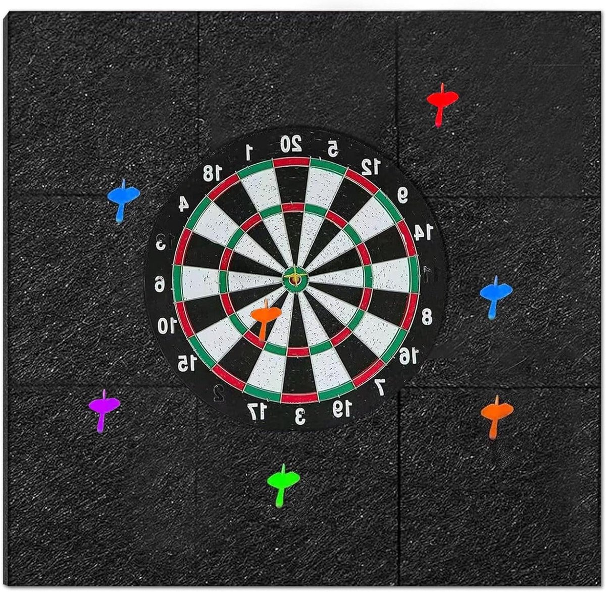 Darts Muurbescherming - Vilt Platen - Bescherming Muur - Zelfklevend - 9 stuks 30x30cm - Zwart