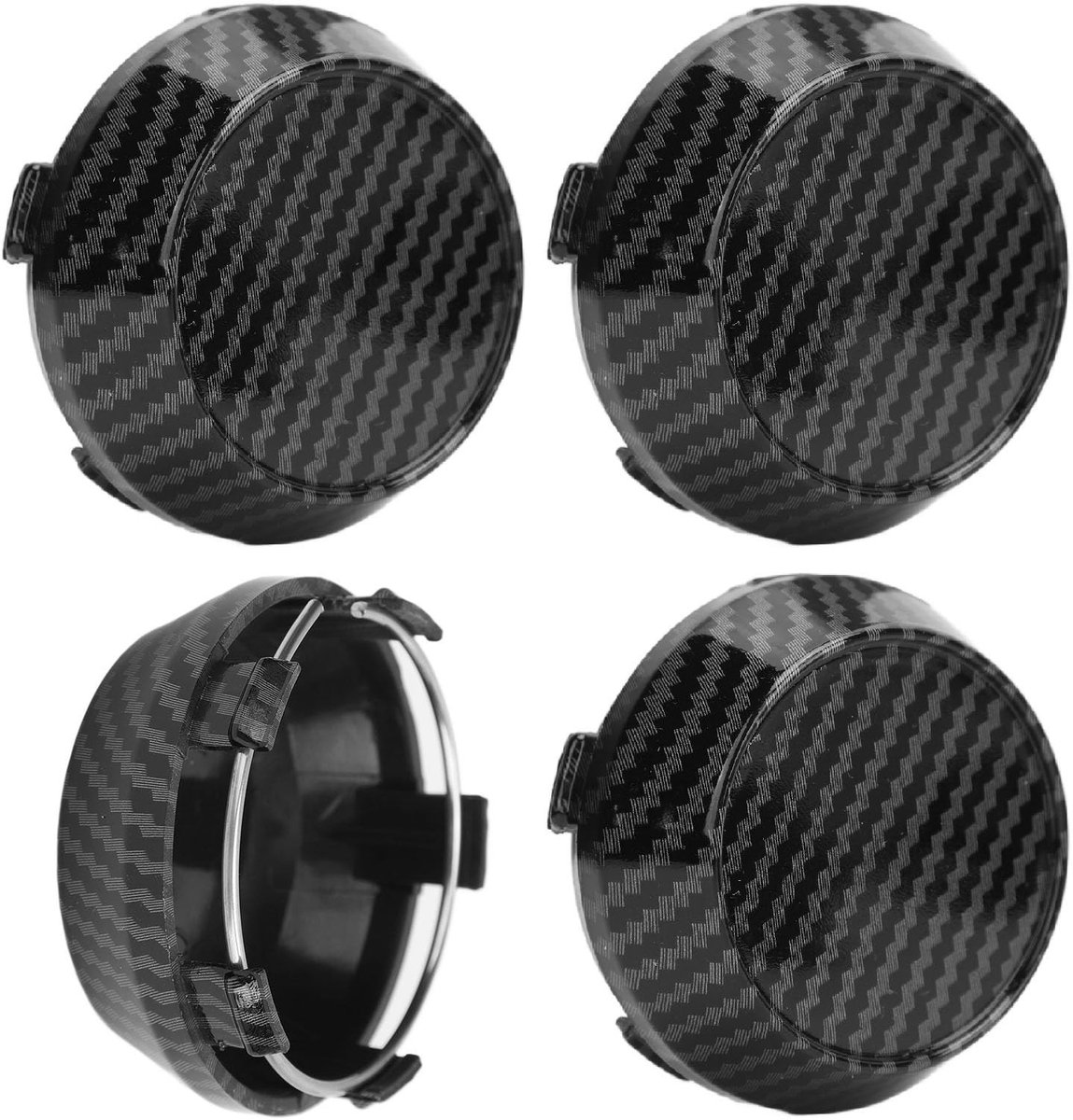 ONF3 - Universele Carbon Fiber Wielnaafkappen - Auto Accessoires - 60mm - Duurzaam en lichtgewicht - Geschikt voor diverse voertuigen - Zwart - ...