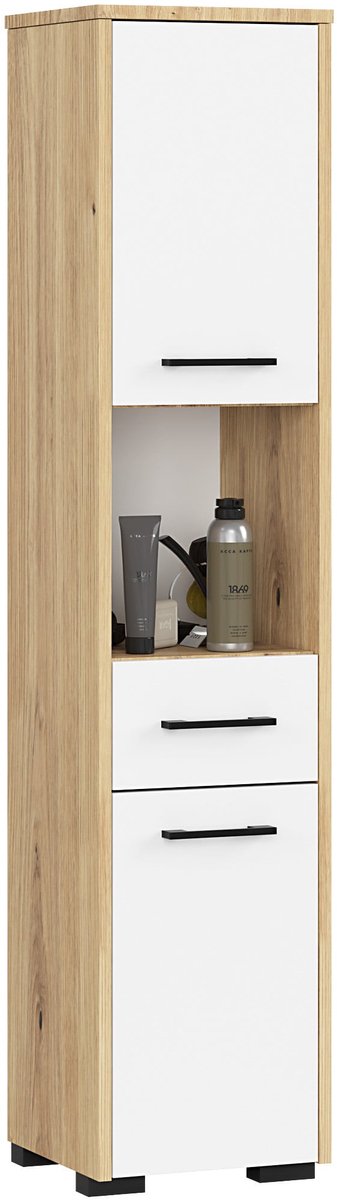 Kolomkast voor Badkamer FIN / AKORD Furniture Factory / Artisan Eik - Wit / 30 x 140 x 30 cm