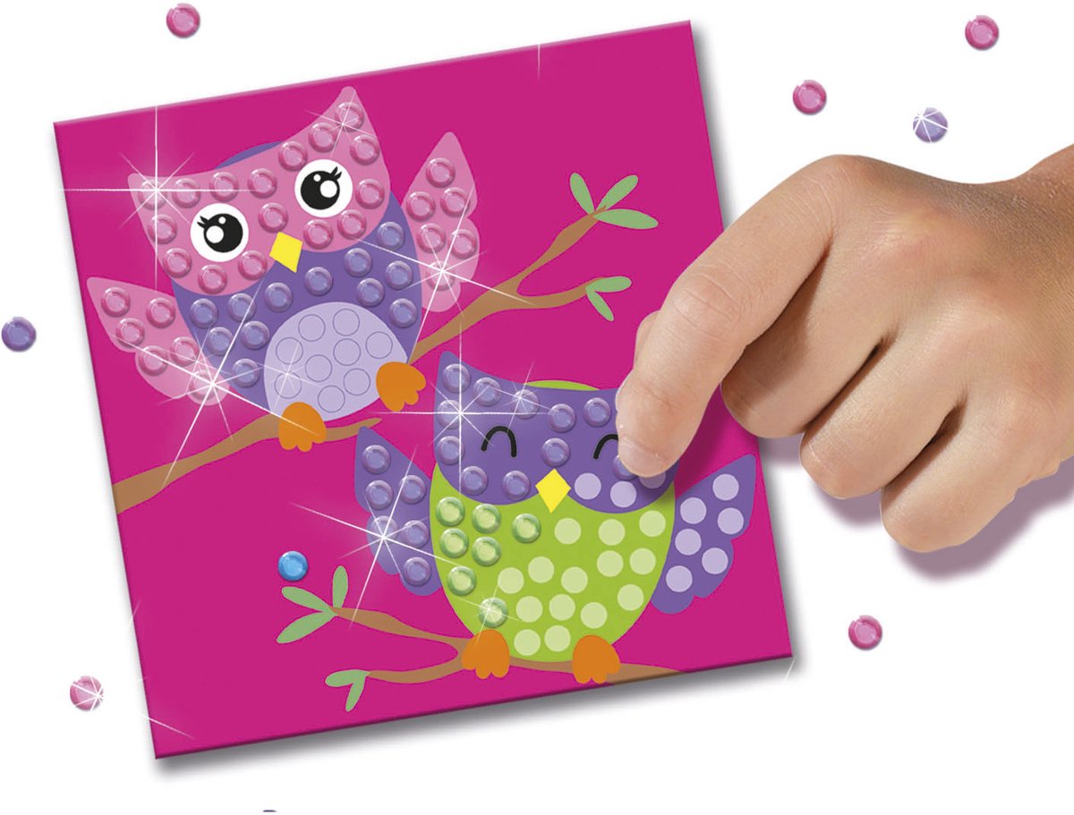 SES Creative Diamond Painting - 8 Mozaïekkaarten met 1080 Steentjes - Voor Meisjes vanaf 3 Jaar - Schoencadeautjes Sinterklaas — afbeelding 6