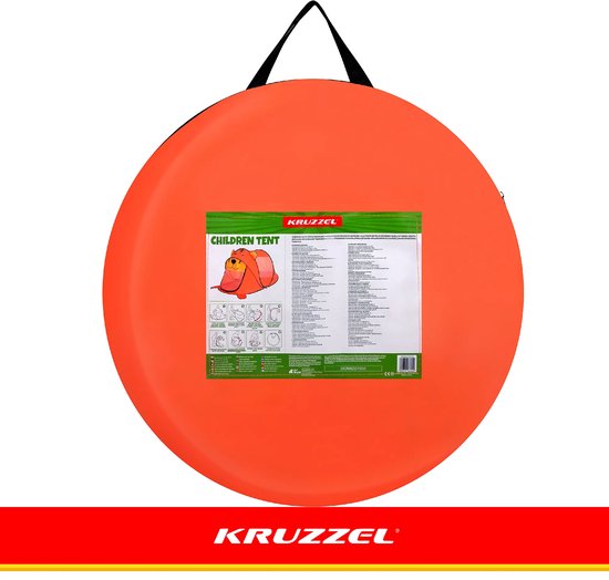 Kruzzel Kinder strandtent beer 180 x 95 x 82 cm met zelfuitvouwende constructie, mesh panelen, rits en transporthoes — afbeelding 5