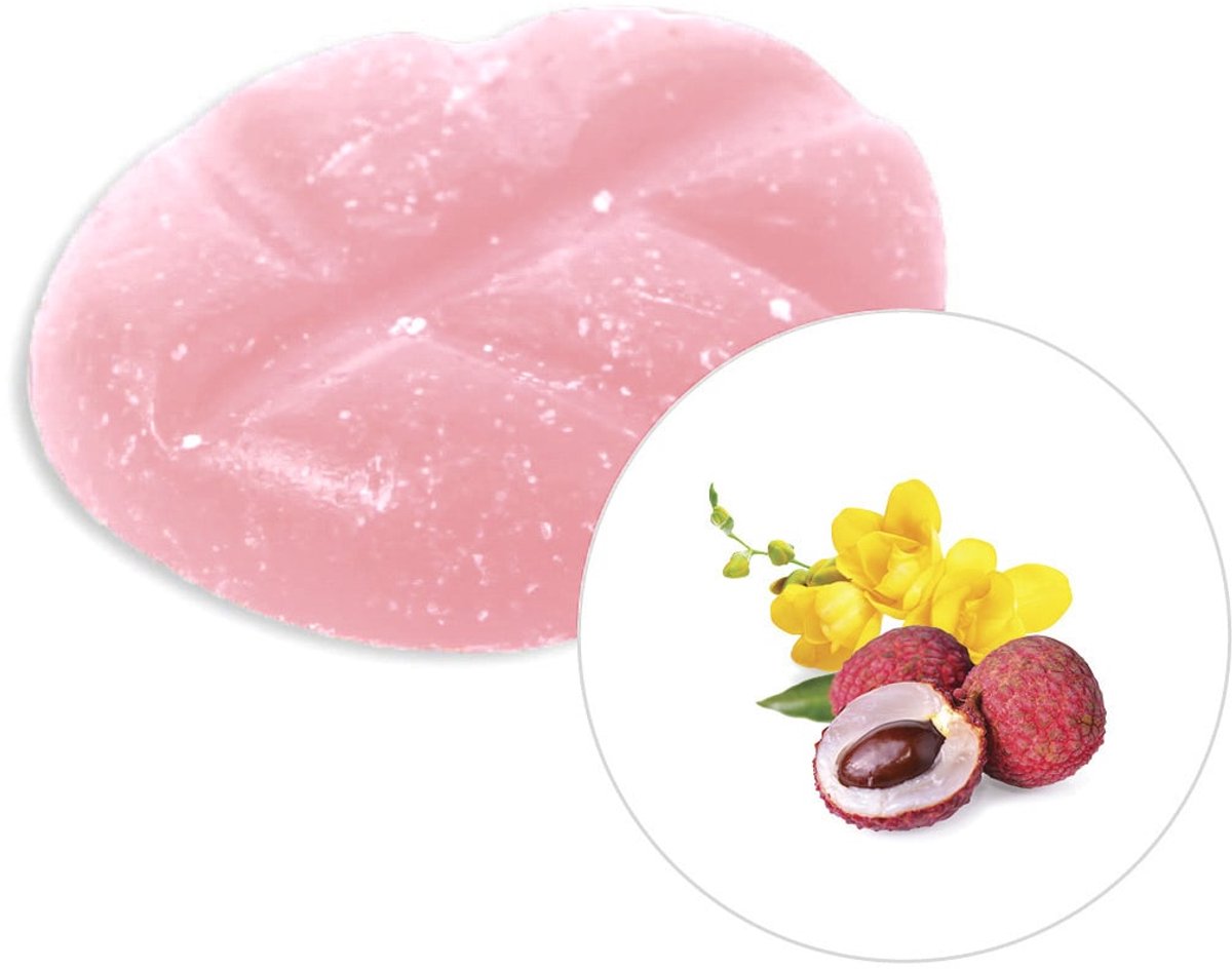 Scentchips Freesia & Lychee - Geurblokjes - Huisparfum - Geurchips - Waxmelts - Geschikt voor Geurbrander en Waxbrander - M - 13 Stuks Roze