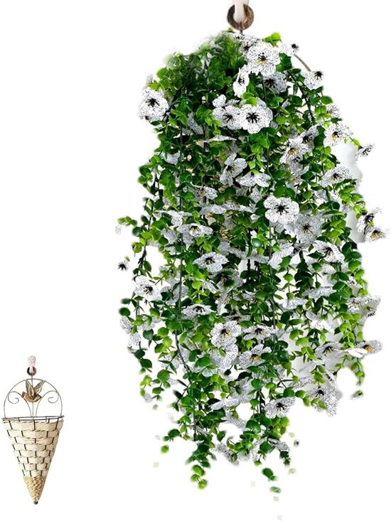 Kunst Orchidee Bos - Nep Orchideeën - Tuin Decoratie - UV-Bestendig - 75x30cm - Wit