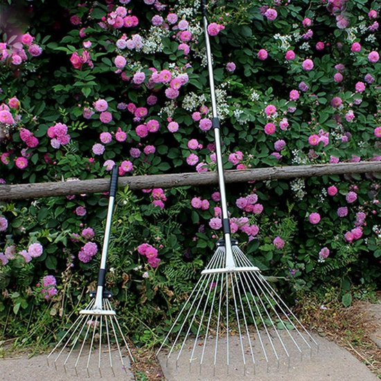 aladdien - Tuinbladdraad Hark - Instelbaar Telescopisch Tuingereedschap - Multitand Metalen Hark - Perfect voor Bladhooi - Ideaal voor Gazons en Tui.. van Aladdien — afbeelding 3