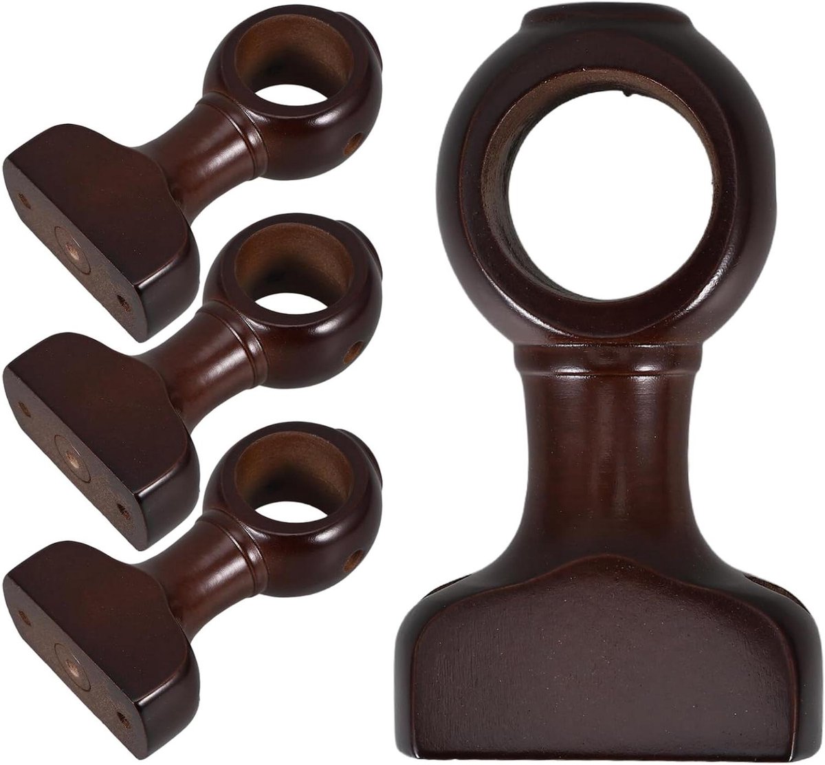 Houten Gordijnroede Houder - Roede Steun Beugel - Raambekleding Ophangen - Eenvoudig te In