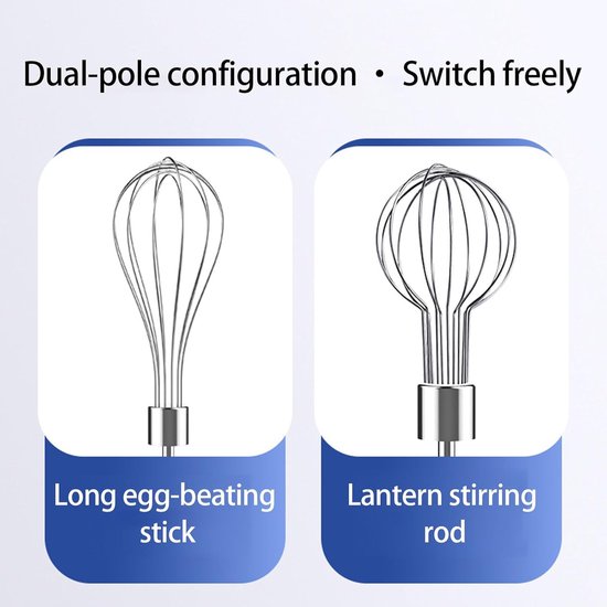 Elektrische Handmixer - Opvouwbare Garde - Beslag Mengen - 3 Snelheden - Opvouwbaar Ontwerp - Wit — afbeelding 3