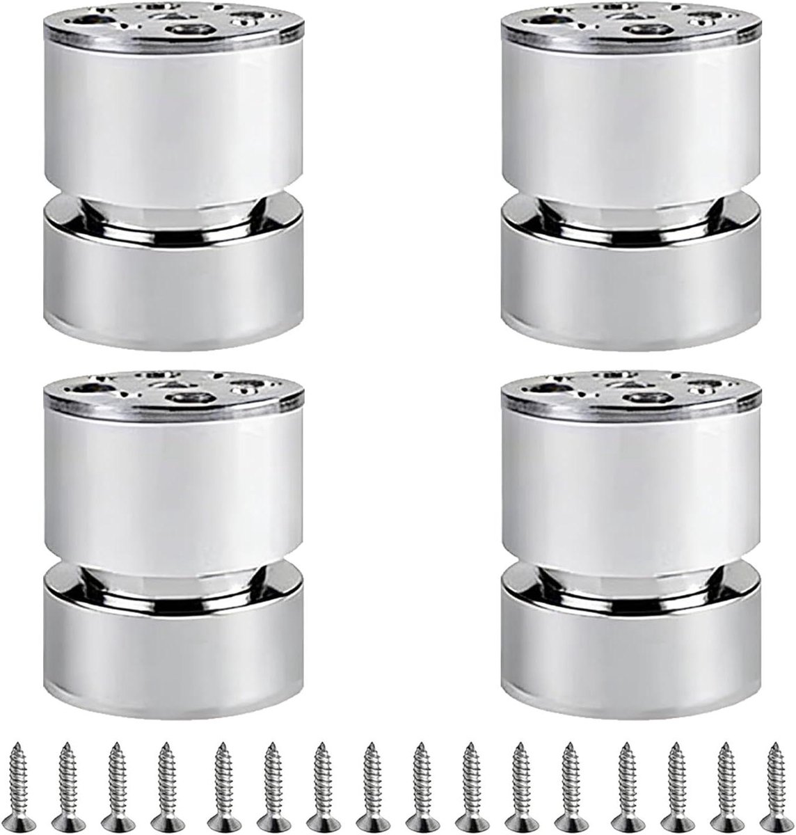 Meubelpoten Aluminium - Tafelpoten Bankpoten - Meubels Stabiliseren - In Hoogte Verstelbaar - 8 cm - Zilver
