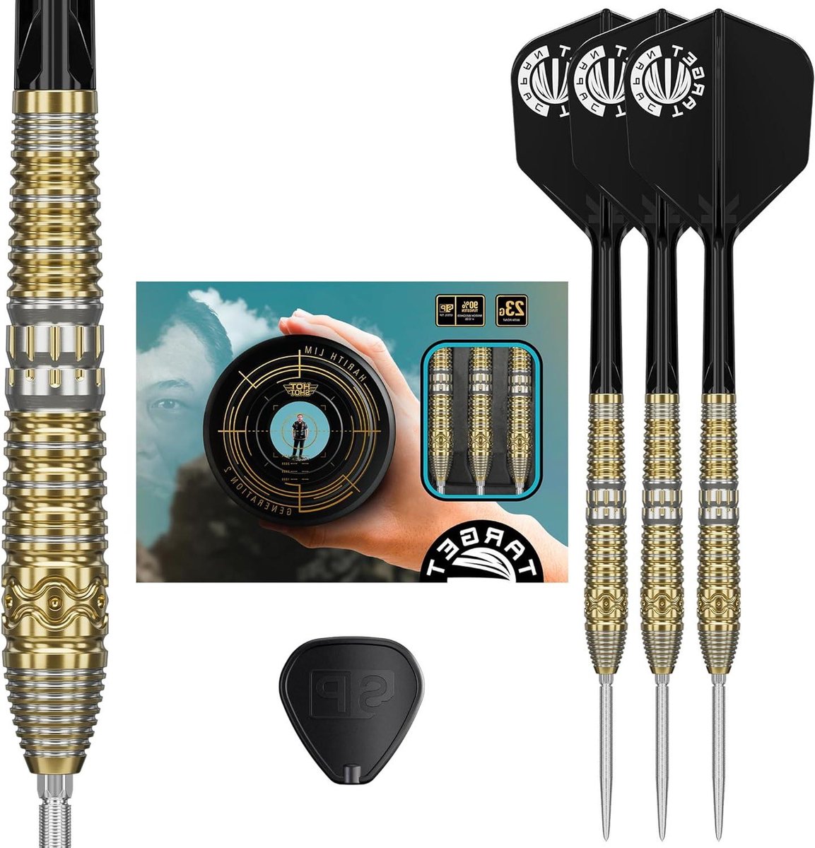 Stalen Darts Set - Wolfraam Darts - Precisie Werpen - Verwisselbare Punten - 22 Gram - Zilver Goud