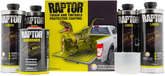 Raptor Liner Tintable Bedliner Verf - Kleurbaar - 4 liter Set