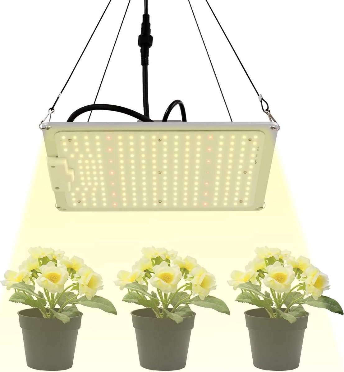 LED Groeilamp - Plantenlamp Kweeklamp - Binnen Planten Kweken - Volledig Instelbaar Spectrum - 30 x 25 cm - Wit
