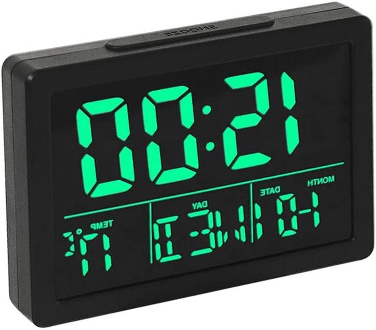 Digitale Wekker - Tafelklok Elektronisch - Wakker Worden - Spraakgestuurd Actief - 134 cm - Zwart