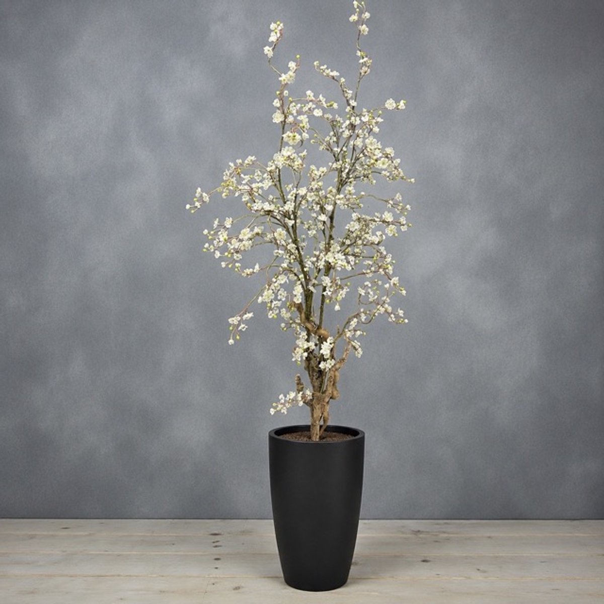 Seta Fiori Kunstboom - Kunstbloesemboom op echt hout gemaakt - 170cm hoog - Yume - Pure White - Sakura Wit