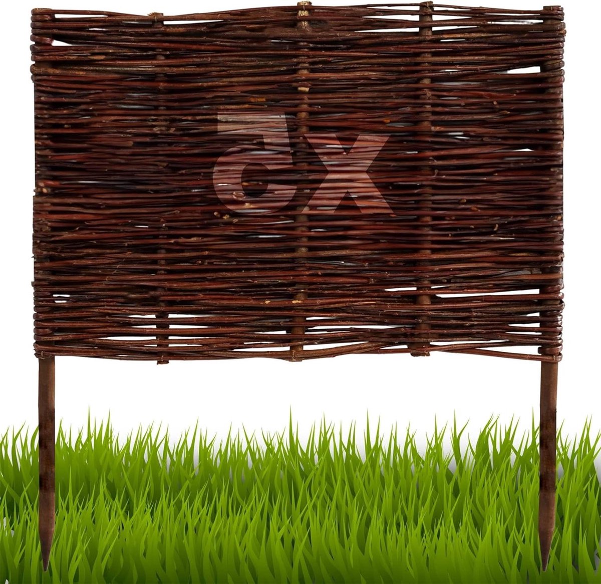 Wilgen Bedrand - Tuinafboording Gazonrand - Tuin Decoratie - Handgevlochten Natuurlijk - 60 cm - Bruin