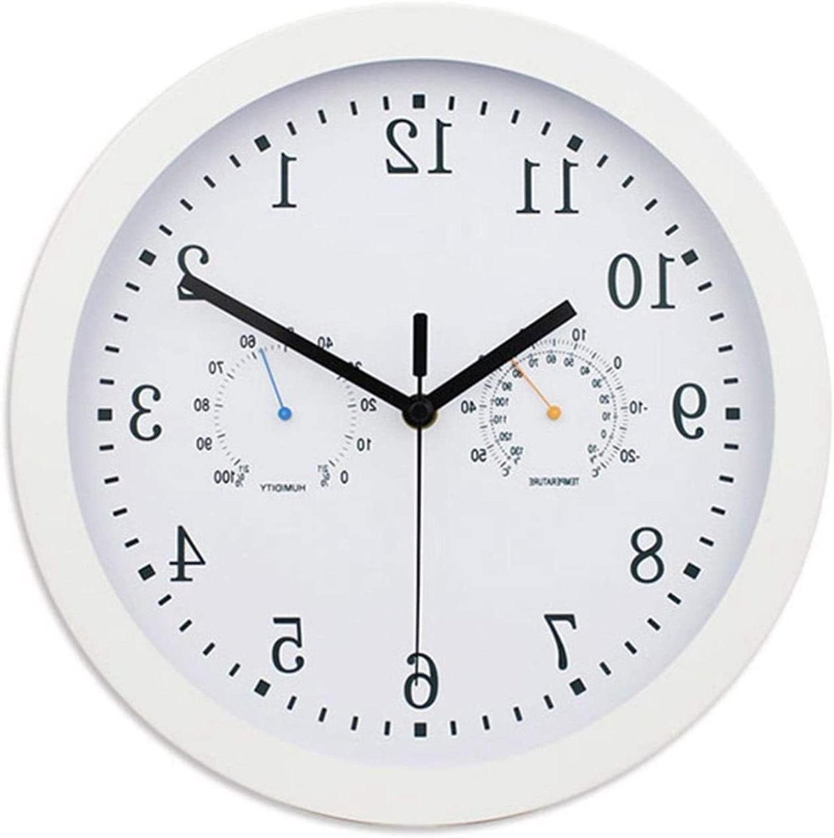 Tuinklok Waterdicht - Buitenklok Thermometer - Decoreren Tuin - Met Thermometer Hygrometer - 30 cm - Zwart