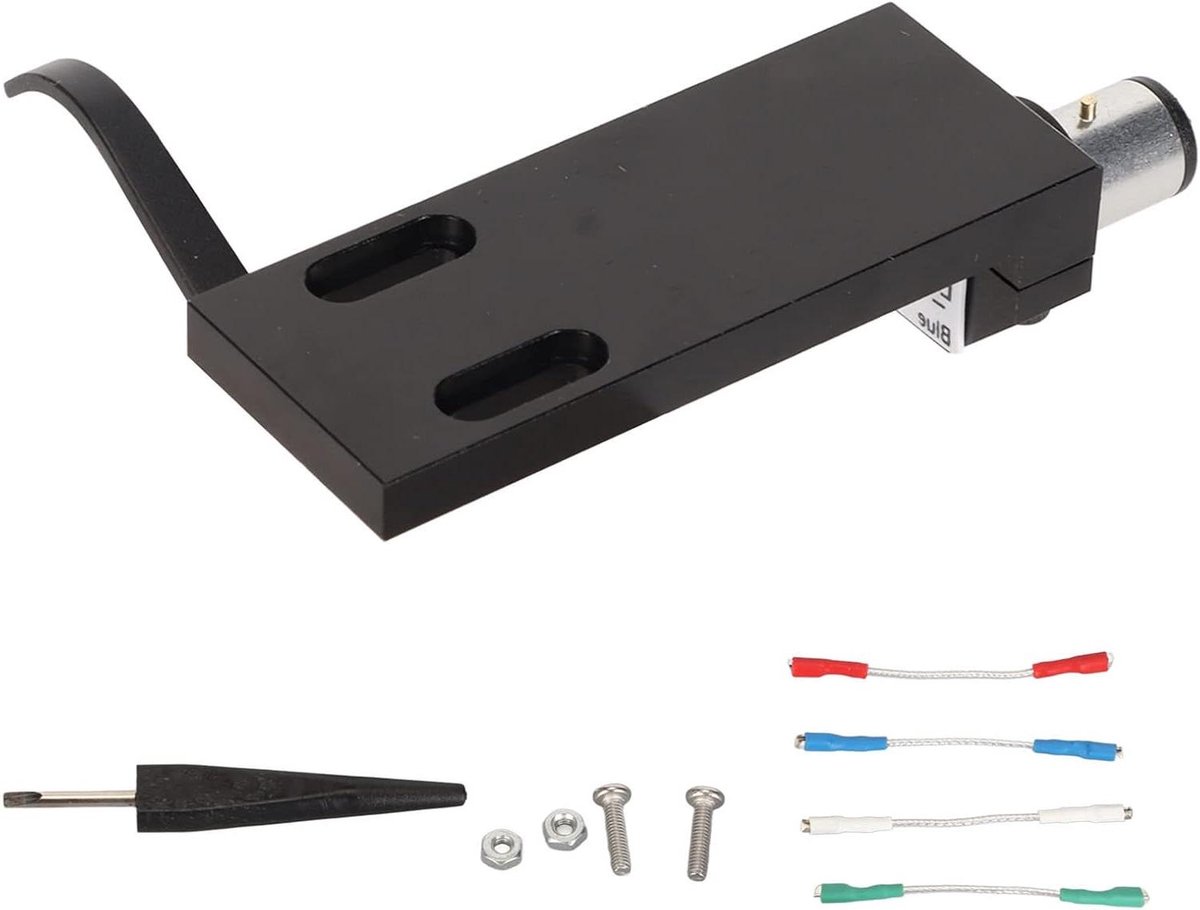 Draaitafel Headshell - Element Houder - Platen Afspelen - Universele Compatibiliteit - 11.1 x 6.8 x 2.5 cm - Zwart