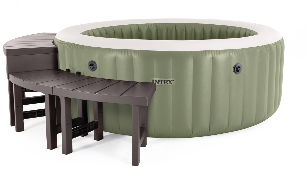 Intex PureSpa Bubble Massage inflatable hot tub - 6 people - Ø 216 x 71 cm - Olive green