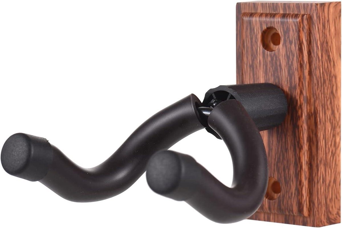Gitaar Wandhaak - Gitaarhanger Gitaarsteun - Instrument Ophangen - Zachte Siliconen Vulling - Universele Maat - Zwart