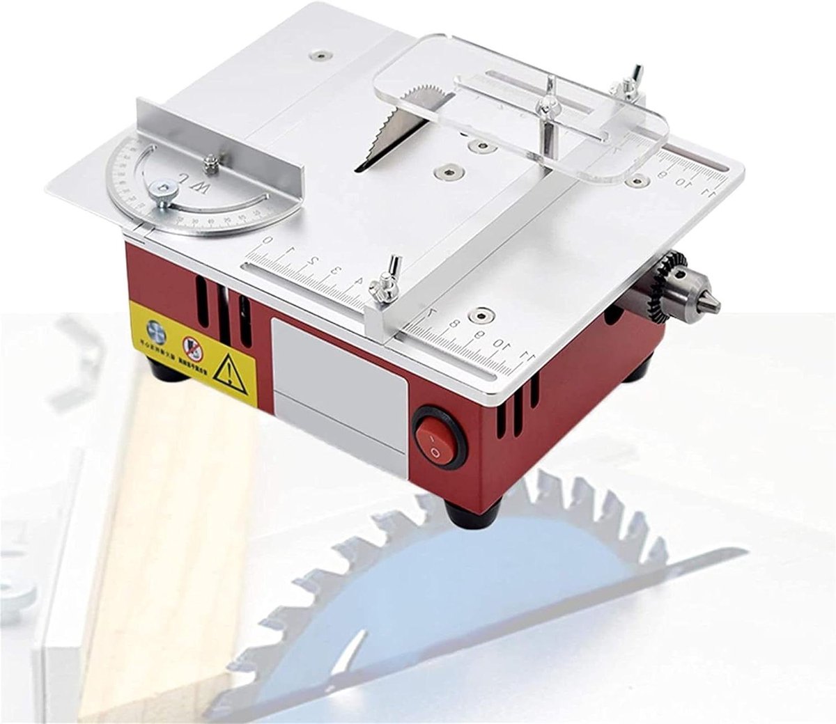 Mini Tafelzaag - Modelbouw Zaag - Hobby Projecten Maken - Verstelbare Zaaghoogte - 200x160x80mm - Grijs