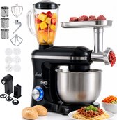 Vivid Green 2000W Keukenrobot - 6.2L - Alles-in-een Keukenmixer - Mixer met Mengkom - Keukenmachine - Gehaktmolen en Blender- Pastamachine – Zwart