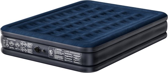 Aufun luchtmatras 2-persoons, opblaasmatras met ingebouwde pomp, zelfopblazend binnen 3 minuten, behaalde bovenlaag, geschikt voor thuisgebruik, kamperen en logeerbed, afmetingen 200×150×38 cm van Aufun — afbeelding 2