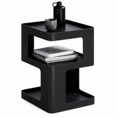 Arisa Home Nachtkastje-Bijzettafel - Geometrische vorm - Bijzettafeltjes Woonkamer-L40xB40xH54 - Zwart Metaal - Industrieel