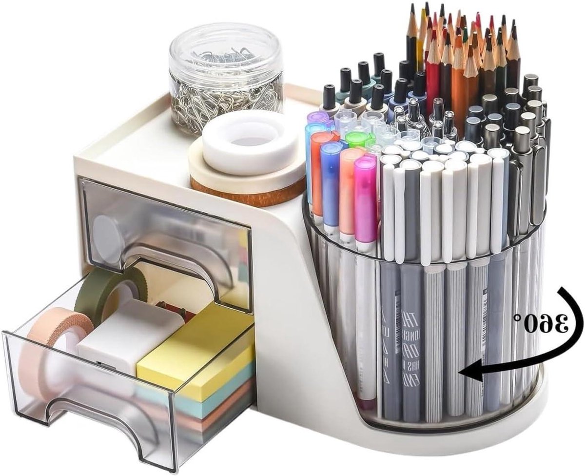 Bureau Organizer - Pennenhouder Bureau - Bureau Opbergen - Met 2 Laden - 1.0 Gram - null