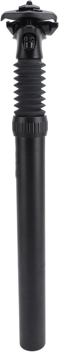 Verende Zadelpen - Schokbestendige Fietszadelpen - Comfortabel Fietsen - Verstelbare Lengte - 30.9x350MM - Zwart