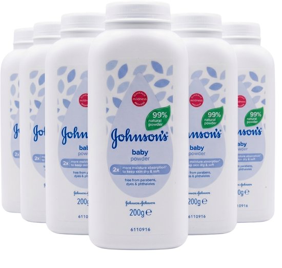 Johnson's  Babypoeder Talkpoeder (Voordeelverpakking) - 6 x 200 g