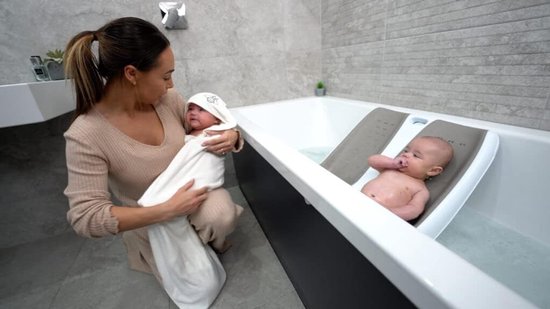 Dubbele Babybad - Tweeling Badje - Babyverzorging - Eerste ter wereld - 60x53x20cm - Grijs — afbeelding 4