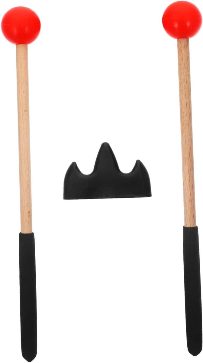 Trommelstokken Set - Mallets Kloppers - Muziek Maken - Met Houder - 23.5 cm - Rood