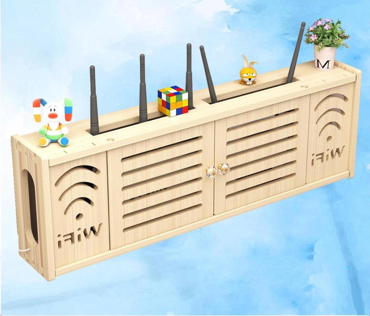 Router Opbergdoos - Wifi Houder - Kabel Management - Zonder Boren - 71x24cm - Wit