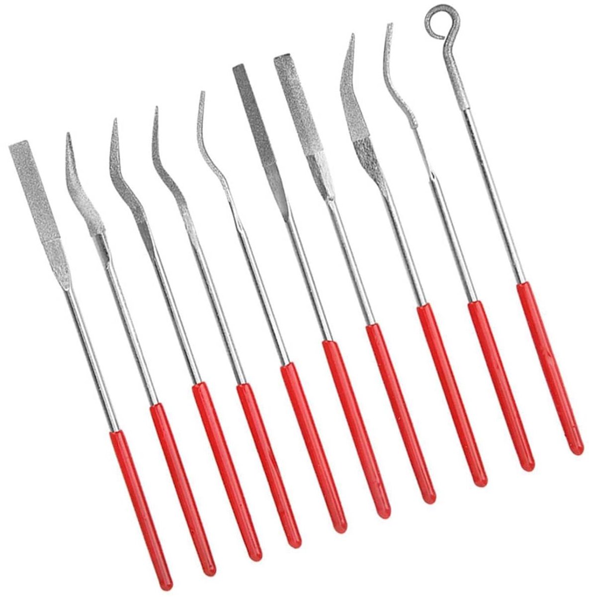 Diamantvijlenset Metaal - Vijlen Set Precisiewerk - Metaal Bewerken - Hoge Slijtvastheid - 140 mm Lengte - Grijs