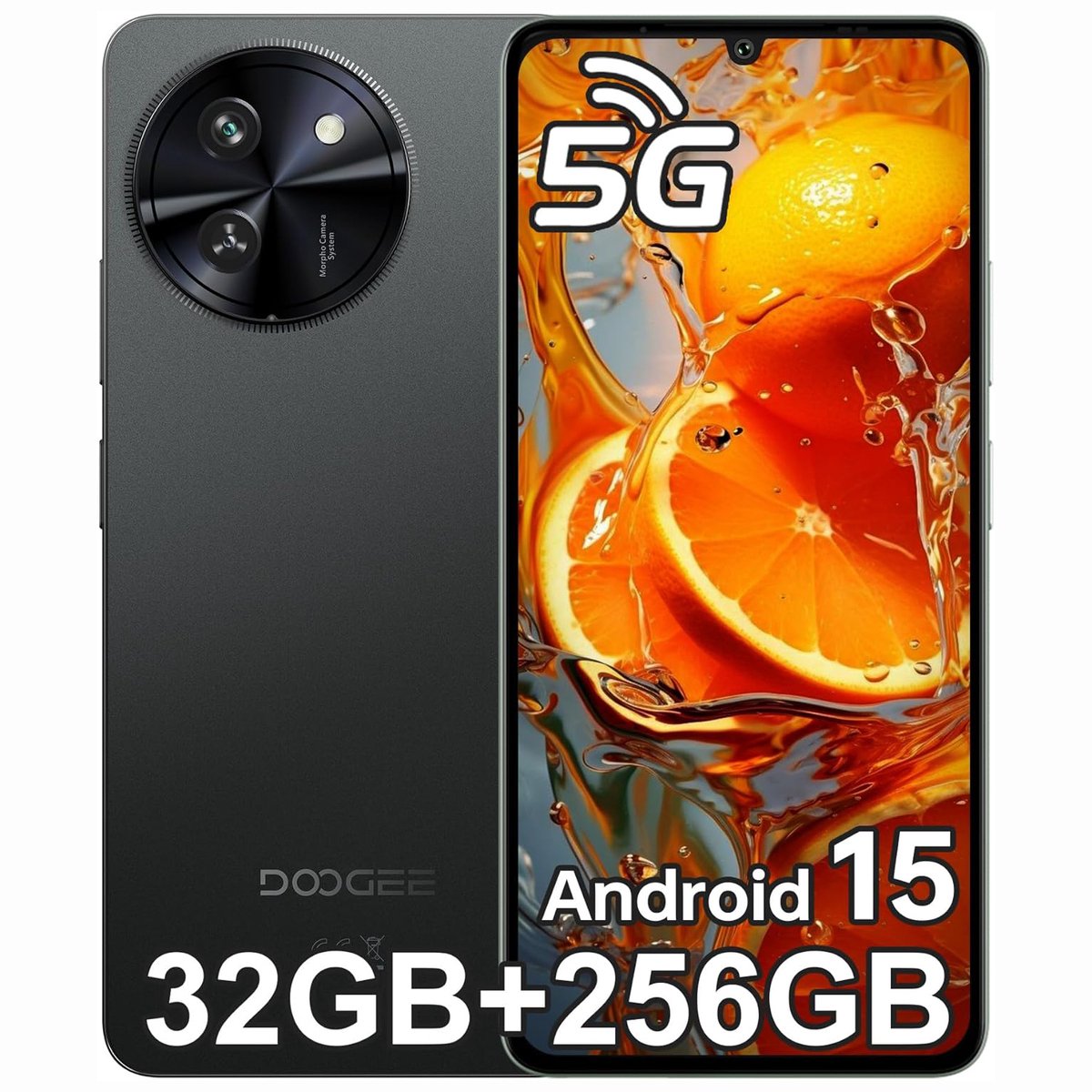 Smartphone DOOGEE Note 59 Pro - 32GB RAM - 256GB ROM - 6,75inch 120Hz - Android 15 - 6250 mAh - AI Camera - NFC, GPS - DOOGEE Mobiele Telefoon 5G - Zwart