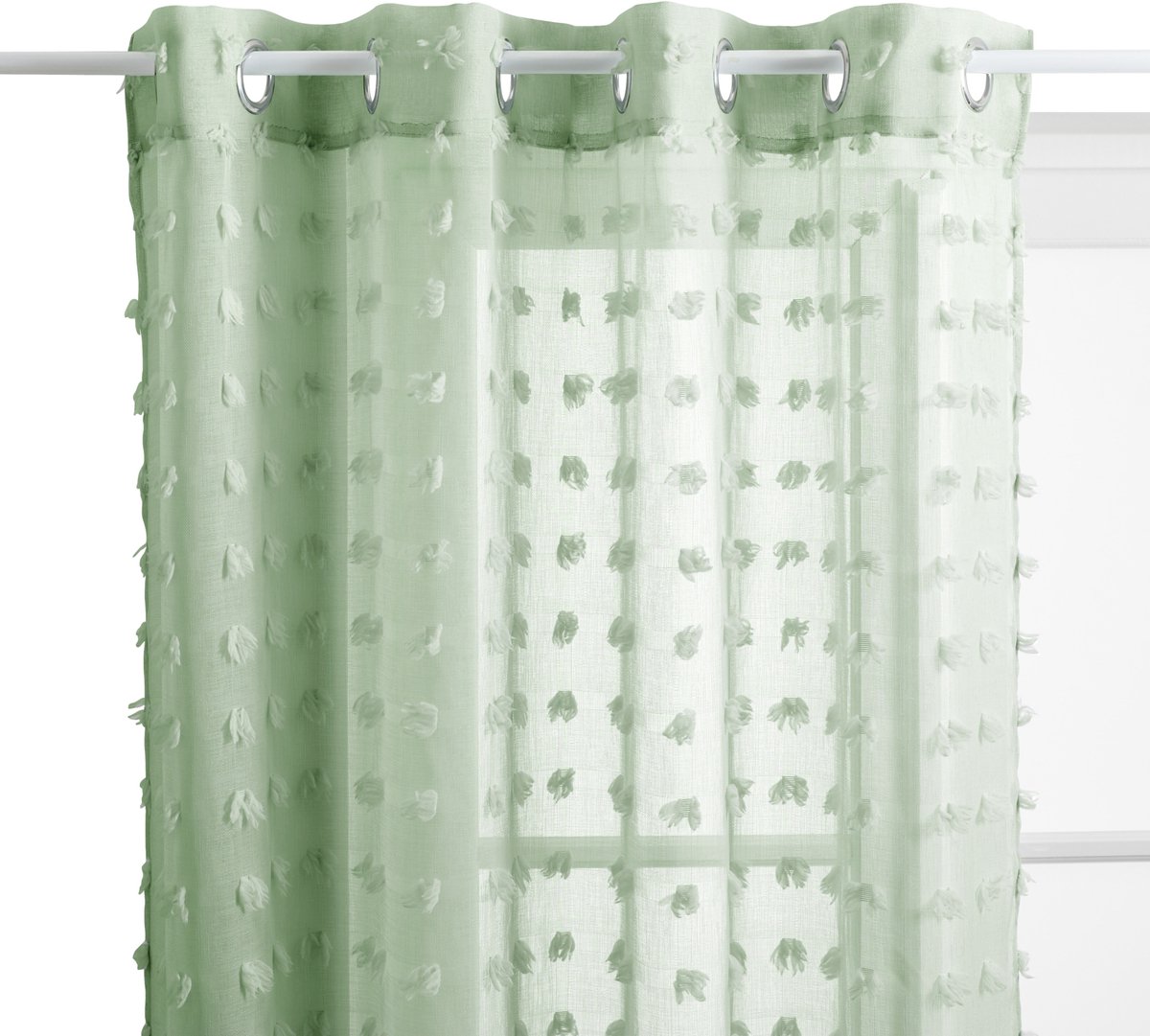 Lily Gordijn - Transparant Gordijn - Raamdecoratie - Lichtdoorlatend - Moderne Sluiergordijnen - Polyester - 140x240 cm - Celadon Groen