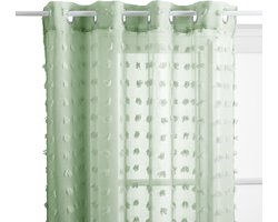 Lily Gordijn - Transparant Gordijn - Raamdecoratie - Lichtdoorlatend - Moderne Sluiergordijnen - Polyester - 140x240 cm - Celadon Groen